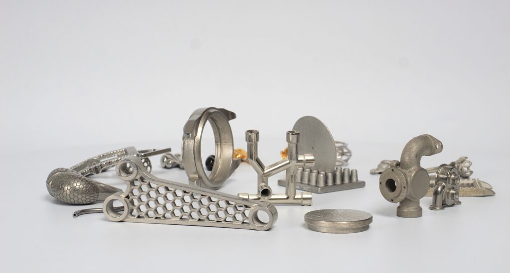 High-performance XJet metal component parts produced for advanced manufacturing.